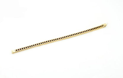 Vintage Princess Cut Natural Burmese Ruby Tennis Bracelet, 8.00 carats, in 18ct Yellow Gold, Circa 1950-1970's