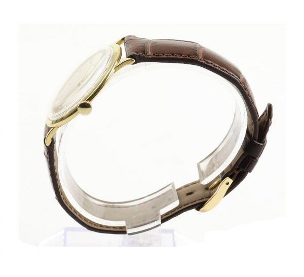 Vacheron Constantin Vintage Gents Thin 18ct Yellow Gold Manual 1960s Watch, on a brown leather strap