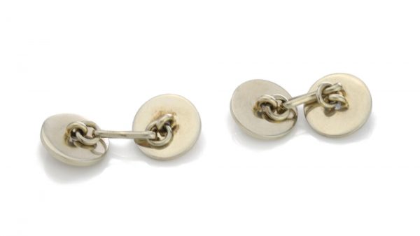 Antique Bvlgari Old Cut Diamond and 18ct Yellow Gold Cufflink and Collar Clip Set, 1.30 carats, in original box. Made in Italy, Circa 1900