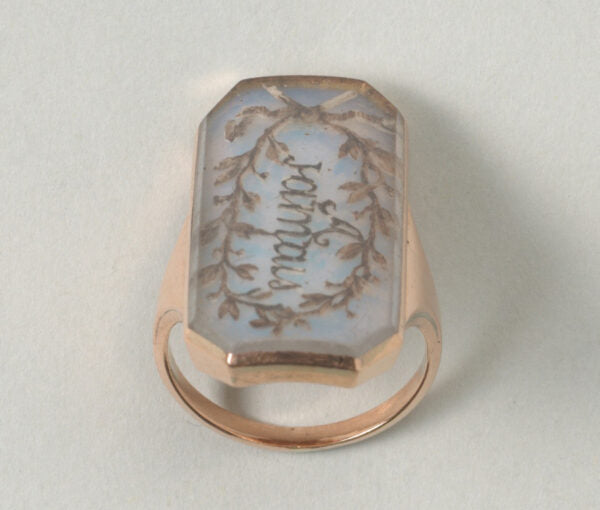 18th Century French Opaline and Gold Panel Ring