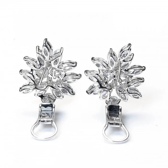Fancy Diamond Cluster Earrings, 10.61 carat total