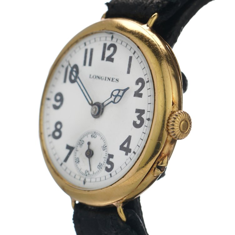 Vintage 1940s Longines 18ct Yellow Gold Military Watch