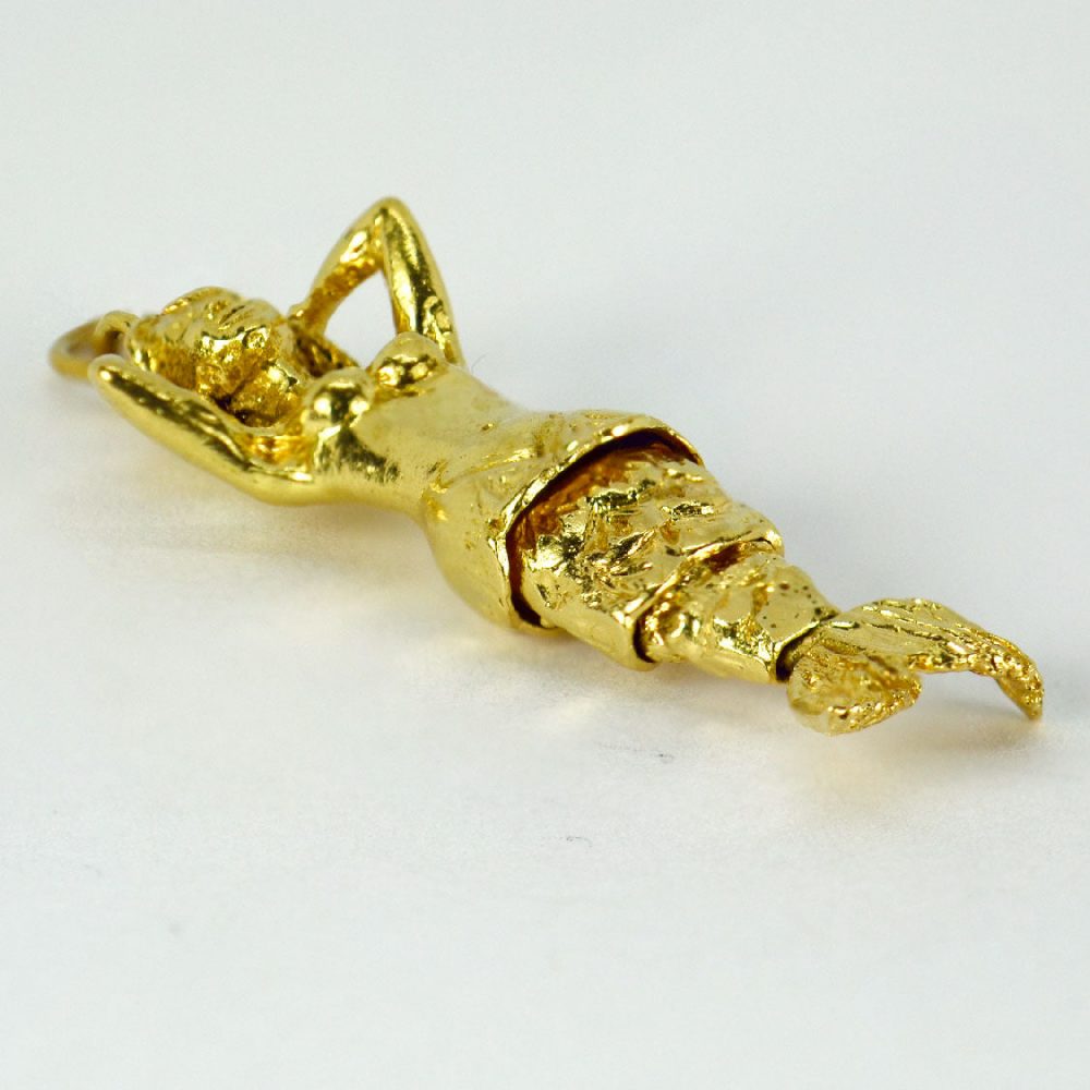 18ct Yellow Gold Articulated Mermaid Charm Pendant