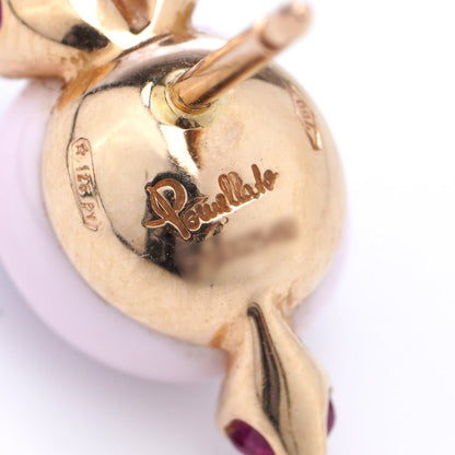 Pomellato Capri 18ct Yellow Gold Pink Ceramic Ruby Earrings