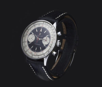 Vintage Breitling Chronomat 37mm Stainless Steel Chronograph, Ref 217012, silver dial with applied hour markers and steel hands, indicating hours, minutes, small seconds, chronograph seconds, and 45 minute counter, Venus 175 chronograph movement, Circa 1960s