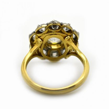 Antique Style 2.44ct Old Cut Diamond Cluster Ring with Certificate