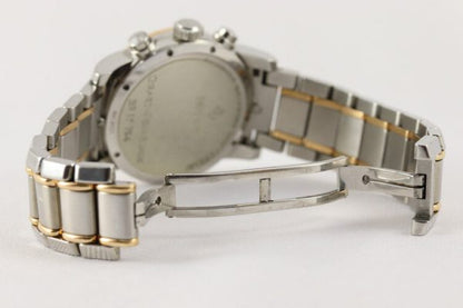 Girard Perregaux Ferrari 8020 Steel and Gold 38mm Automatic Chronograph Gents Watch; with gold bezel, blue dial, chronograph and date functions and sapphire crystal, on a matching steel and gold bracelet with hidden clasp