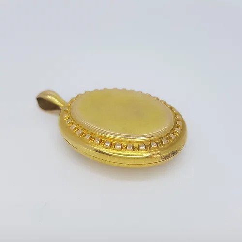 Antique 15ct Gold Locket Pendant with Old Cut Diamond