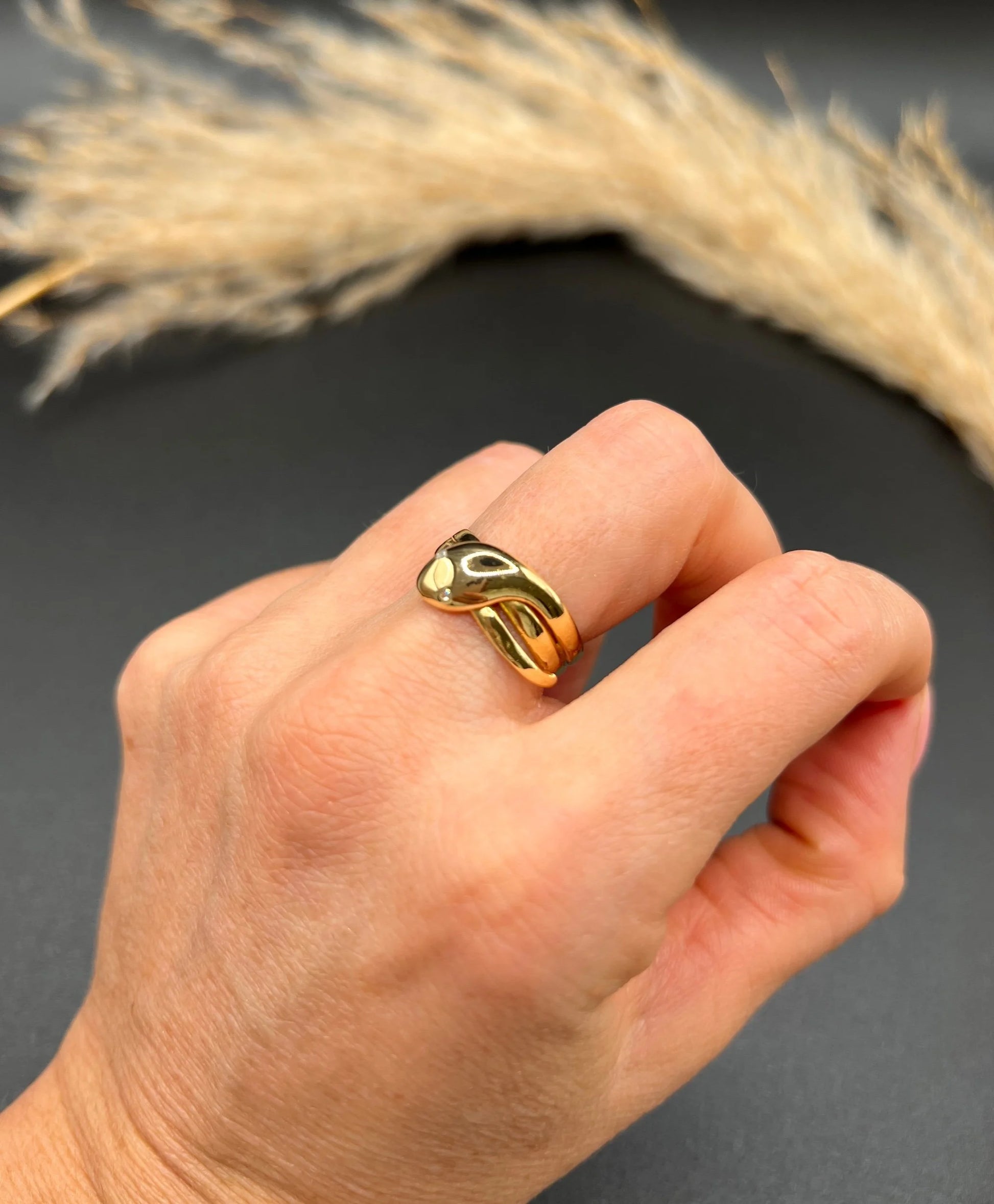 Edwardian 18 Carat Yellow Gold Diamond Snake Ring, Hallmarked Chester 1903