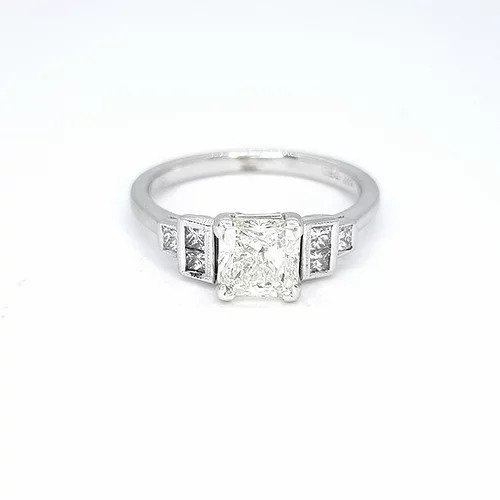 Princess Cut Diamond Engagement Ring in 18ct White Gold, 1.00 carat