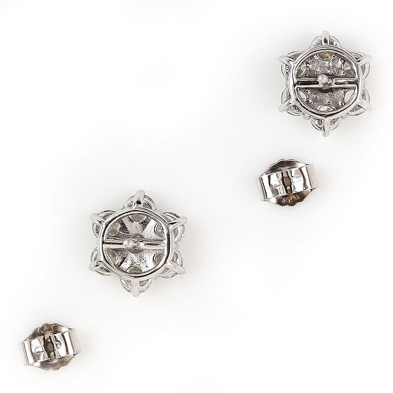 2.65ct Brilliant Cut Diamond Floral Cluster Earrings