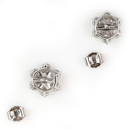 2.65ct Brilliant Cut Diamond Floral Cluster Earrings