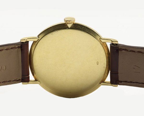 Vacheron Constantin Vintage Gents Thin 18ct Yellow Gold Manual 1960s Watch, on a brown leather strap