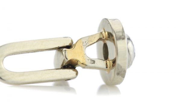 Antique Bvlgari Old Cut Diamond and 18ct Yellow Gold Cufflink and Collar Clip Set, 1.30 carats, in original box. Made in Italy, Circa 1900