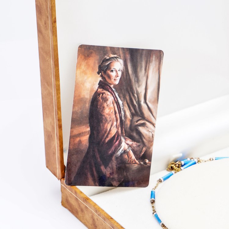 Vintage Gold and Blue Enamel Russian Egg Necklace