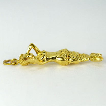 18ct Yellow Gold Articulated Mermaid Charm Pendant