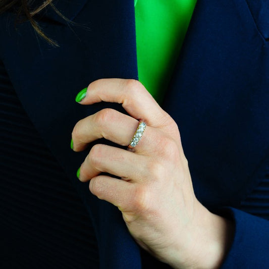 Antique Victorian Old Cut Diamond Five Stone Ring