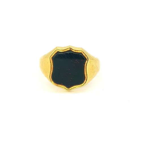 Antique Bloodstone Signet Ring in 18ct Gold, Circa 1908