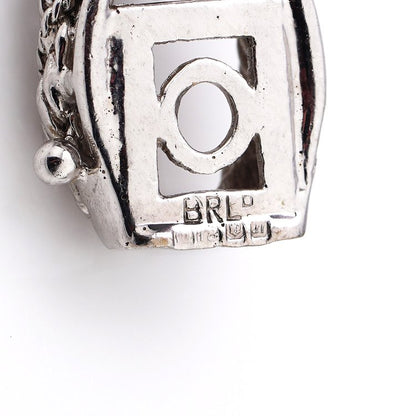 Vintage 18ct White Gold Rope Twist Link Bracelet with Sapphires