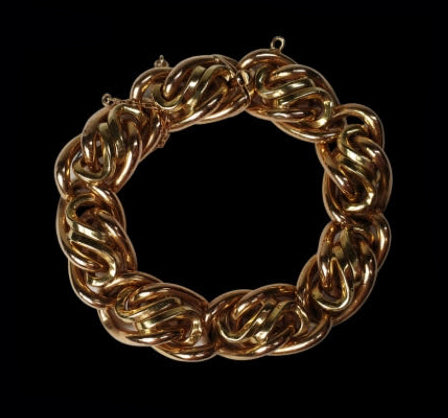 Vintage Bi Colour 18ct Gold Link Bracelet, Circa 1960