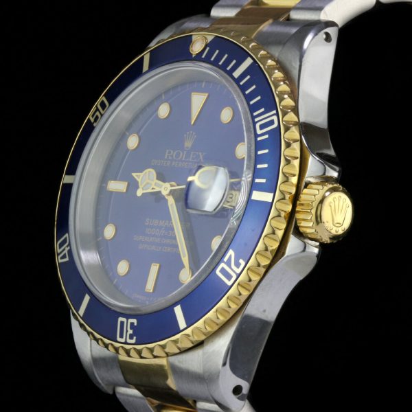 Vintage Rolex Submariner Date 16613 Steel and Gold Automatic Watch, Circa 1990s