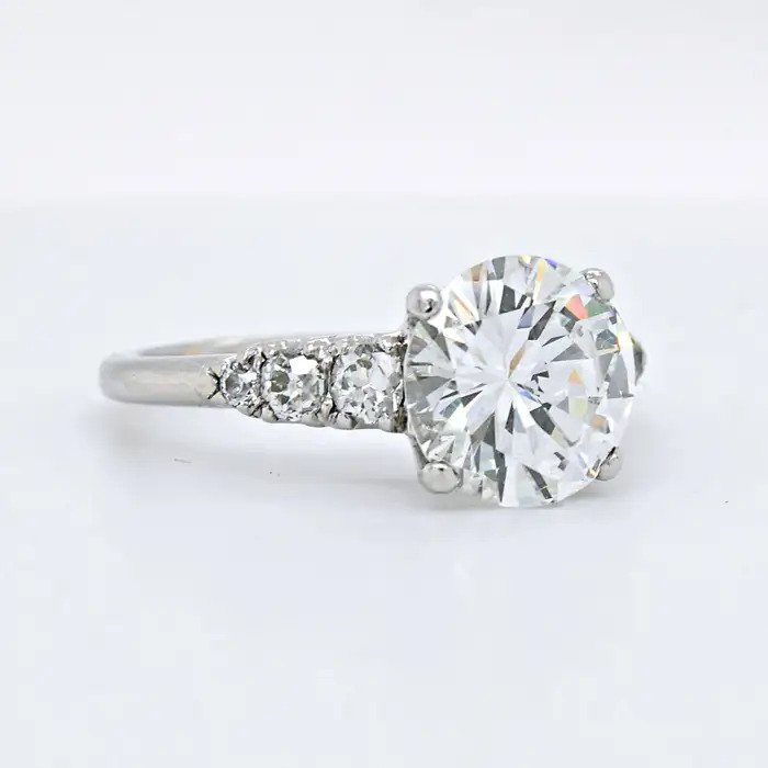 GIA Certified 2.72ct G VS2 Diamond Solitaire Engagement Ring