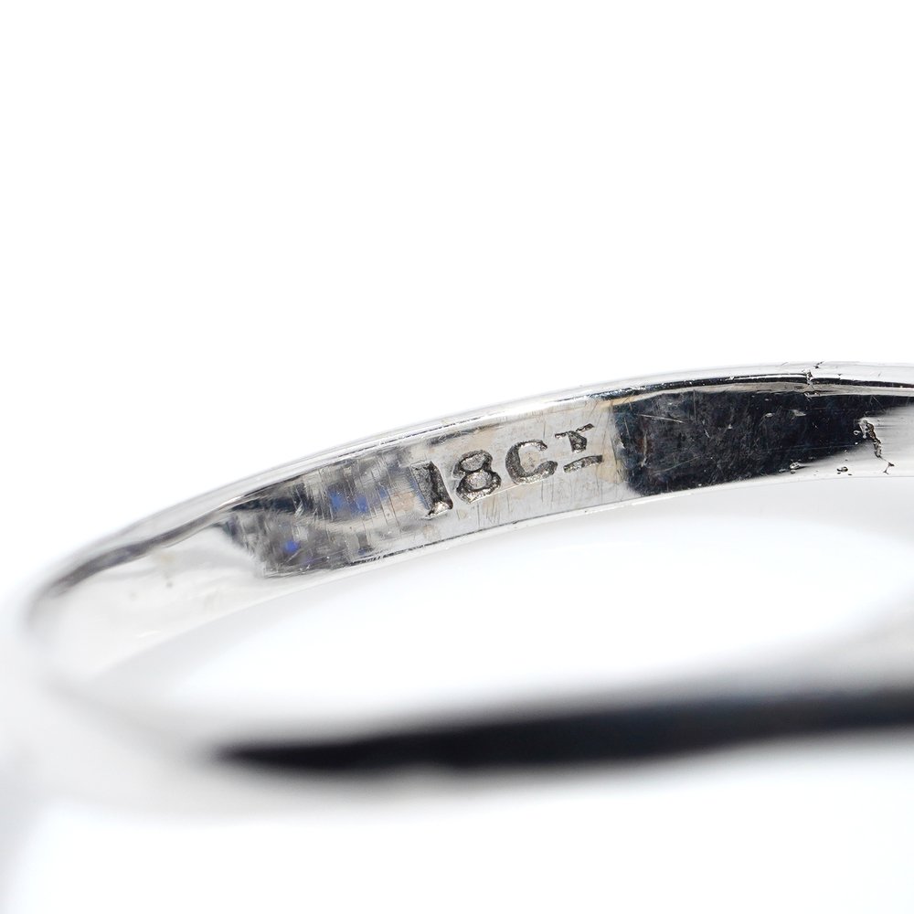 18ct White Gold Diamond and Sapphire Cluster Ring