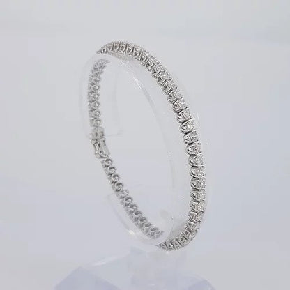 Diamond Line Bracelet in 18ct White Gold, 6.22 carats