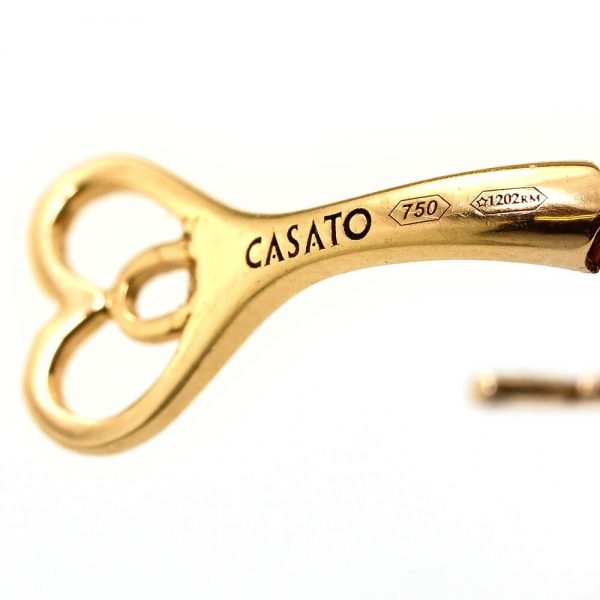 Italian Blue Enamel, Topaz and Diamond Earrings in 18ct Rose Gold by Casato Gioielli