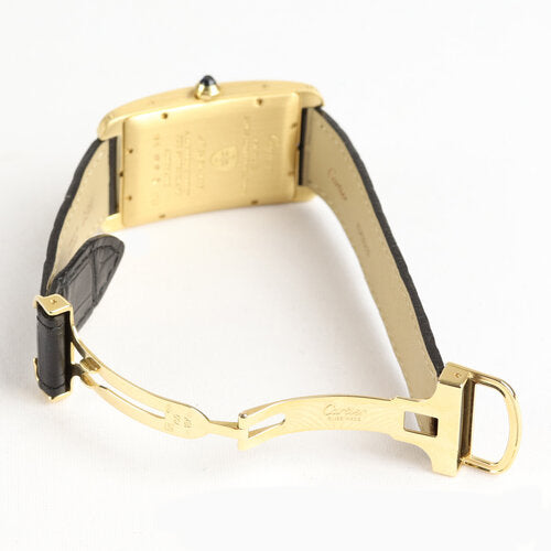 Cartier Tank Americaine Rare Limited Edition Large Model Automatic Rectanuglar Watch, Ref 1740, Engraved reverse, Signed, Numbered, With Paperwork and Cartier pouch