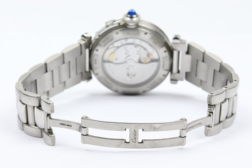 Cartier Pasha 38mm Stainless Steel Automatic, on a stainless steel bracelet