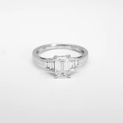 GIA Certified Emerald Cut Diamond Engagement Ring 1.01 carats E colour VS1 clarity