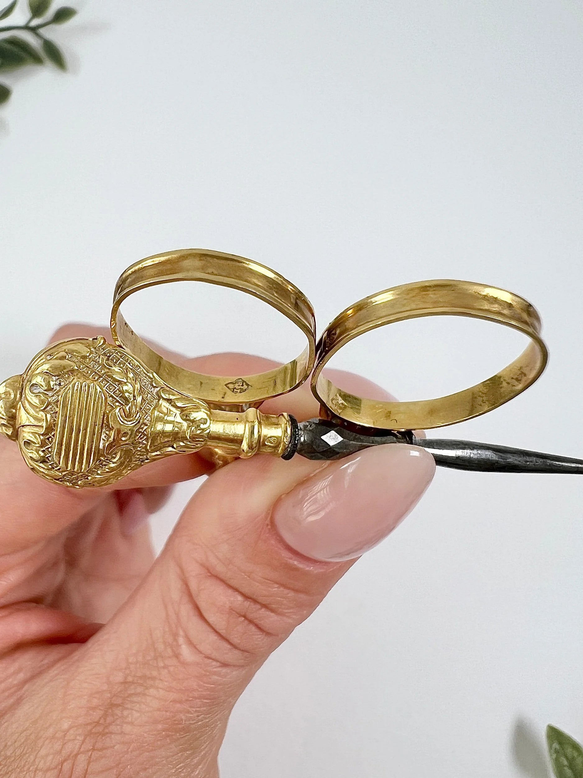 Antique 18 ct Gold, French Stamped Etui Sewing Set