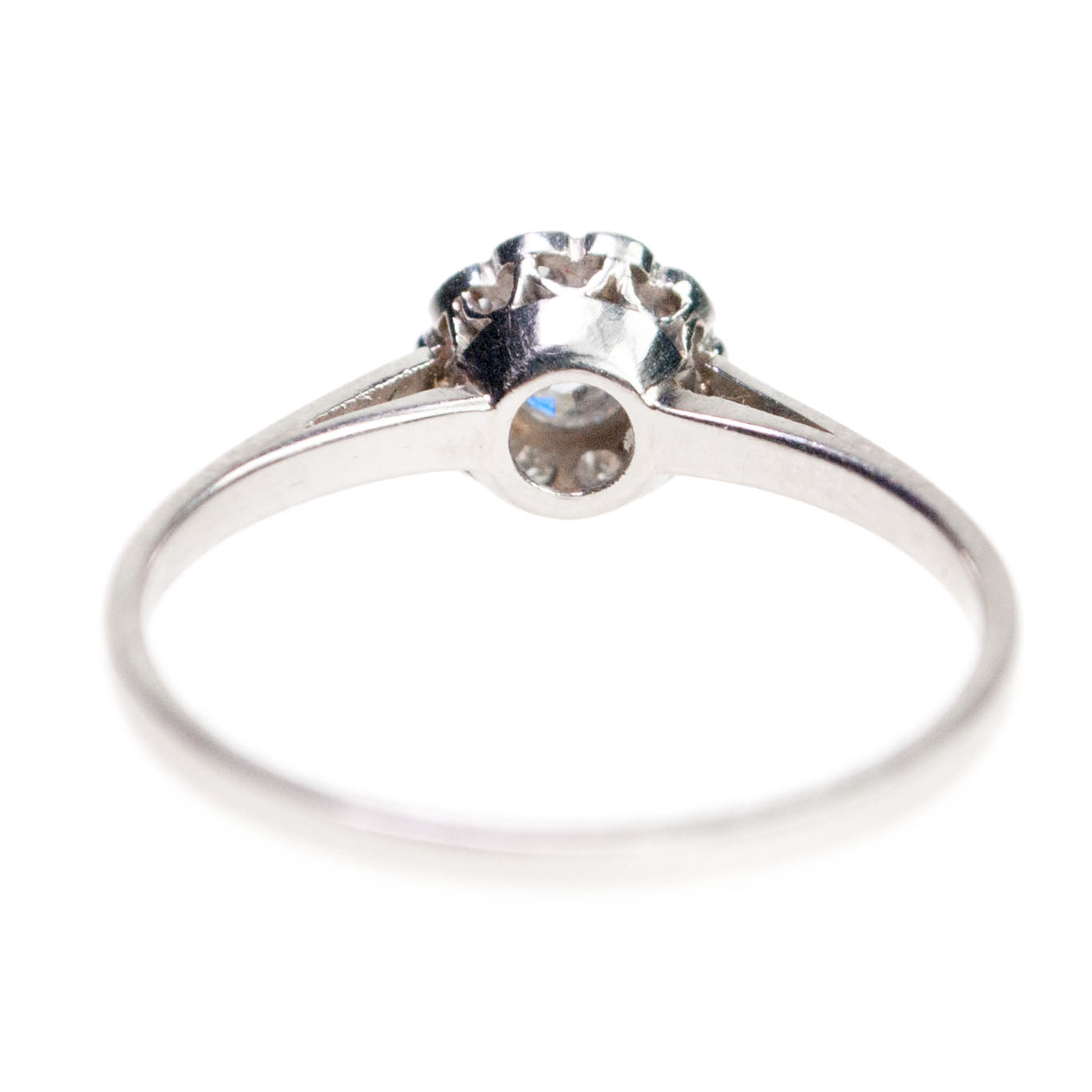 Vintage Platinum Old Mine-Cut Diamond Cluster Ring, 0.27 Carat