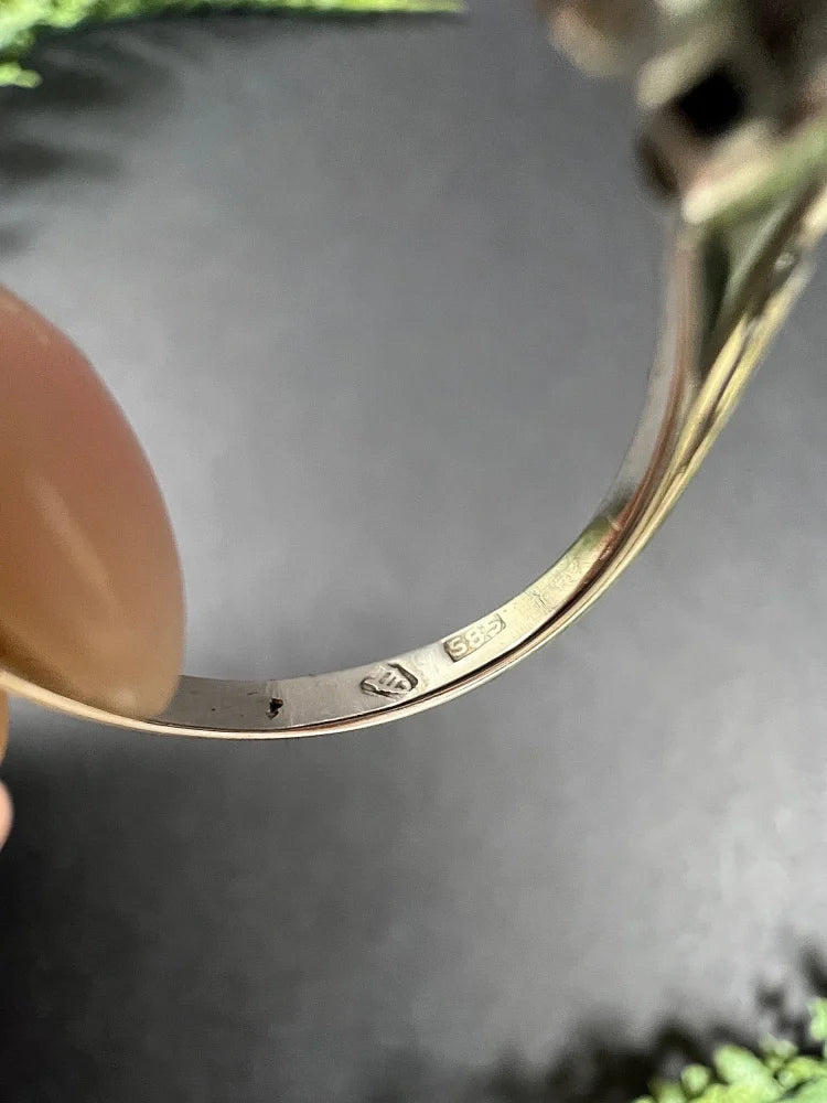 Vintage Three Stone Diamond Engagement Ring In 14 Carat White Gold