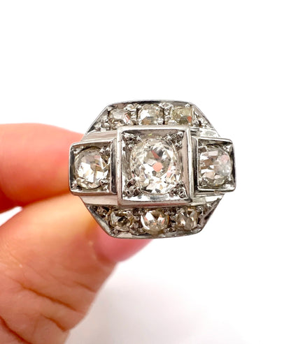 Antique 18 ct Gold And Platinum, 1920's Art Deco Diamond Engagement Ring