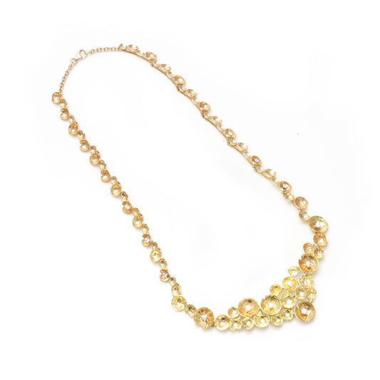 Vintage 18ct Yellow Gold Floral Necklace with Diamonds