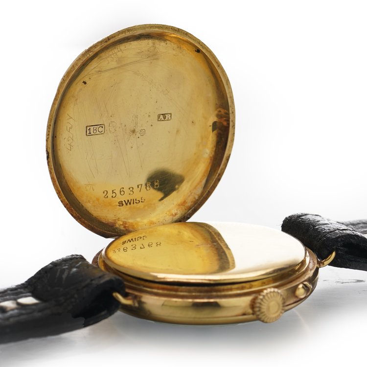 Vintage 1940s Longines 18ct Yellow Gold Military Watch