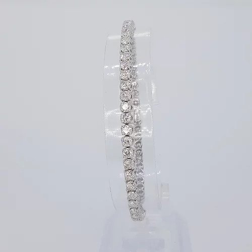 Diamond Line Bracelet in 18ct White Gold, 6.22 carats
