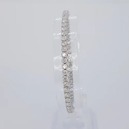 Diamond Line Bracelet in 18ct White Gold, 6.22 carats