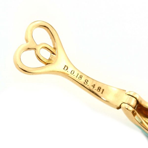 Italian Blue Enamel, Topaz and Diamond Earrings in 18ct Rose Gold by Casato Gioielli