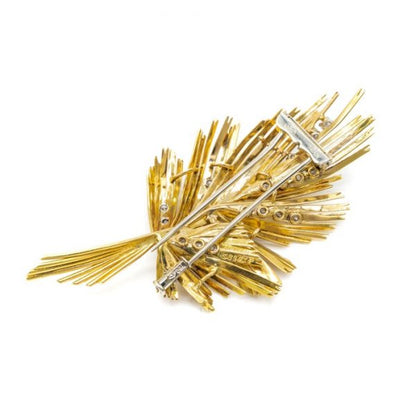 Vintage Gübelin Diamond Gold Brooch, 1.84 carat total, Circa 1960