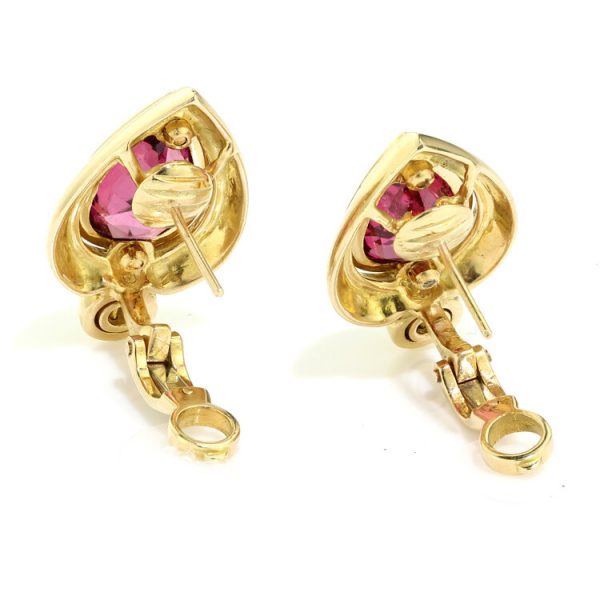 Poiray Italian Rubellite and Diamond Earrings