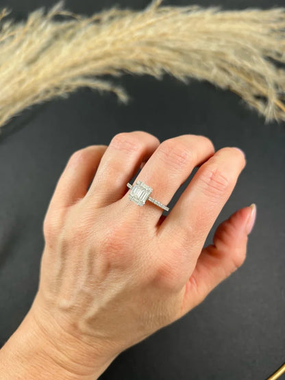 New Diamond Engagement Ring In 9 Carat White Gold