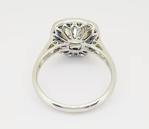 1.96ct Diamond and Sapphire Target Cluster Ring in 18ct White Gold
