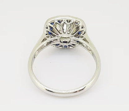 1.96ct Diamond and Sapphire Target Cluster Ring in 18ct White Gold