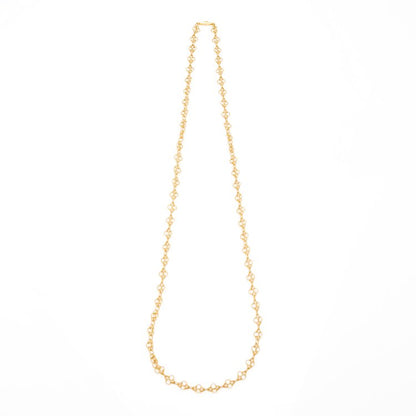 Vintage 18ct Yellow Gold Fancy Coiled Link Long Chain Necklace