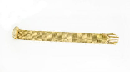 Vintage 18ct Yellow Gold Woven Bracelet, Diamond set Clasp, Circa 1970s