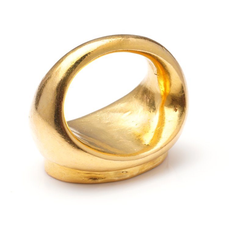 Antique 22ct Yellow Gold Intaglio Ring with Egyptian God