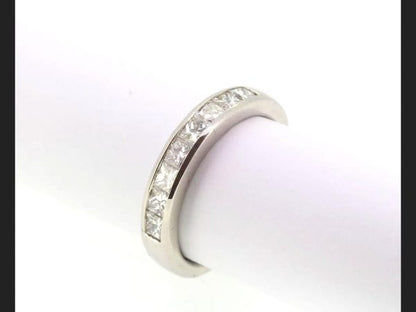 Princess cut Diamond Half Eternity Ring, Channel set, 1.00 carats